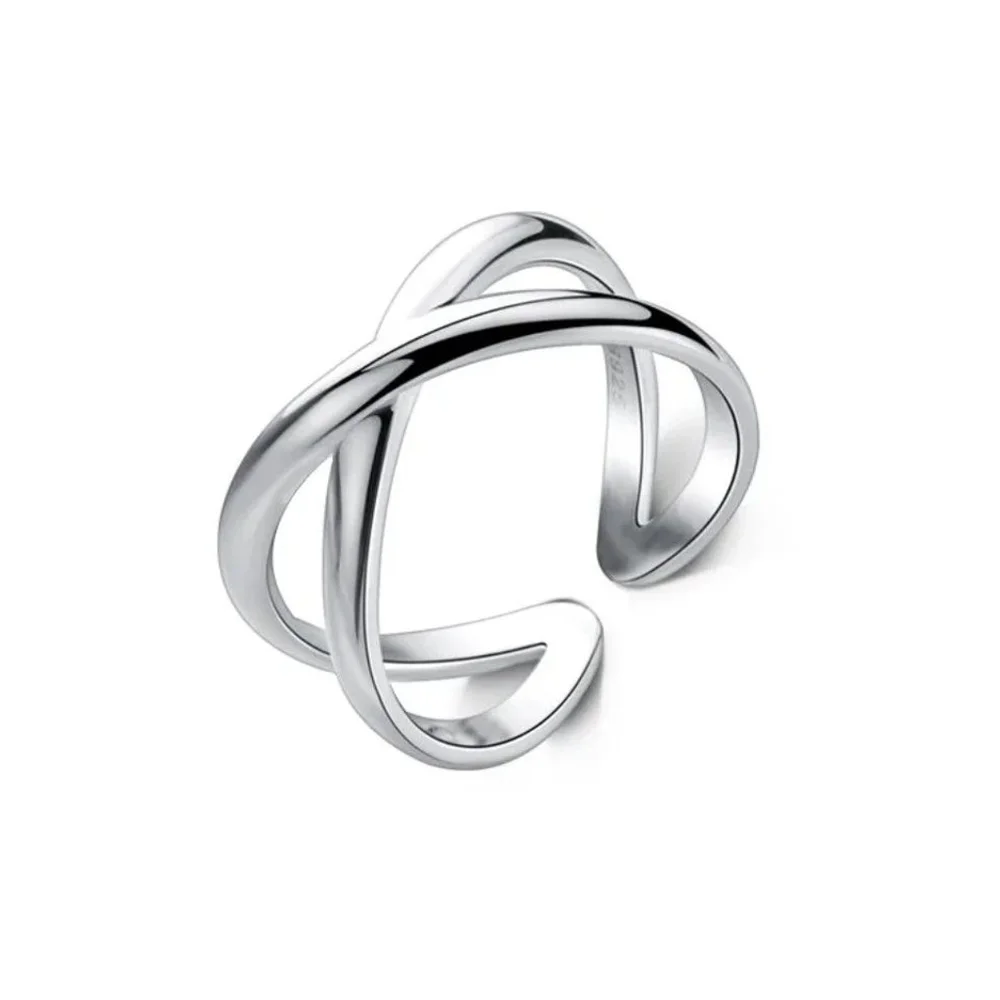 Polished‎ Criss Cross Ring | 925 Sterling Silver